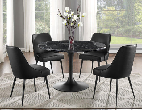 Colfax, Black Leatherette Side Chair, Set of 2 by Steve Silver at Eve Furniture
