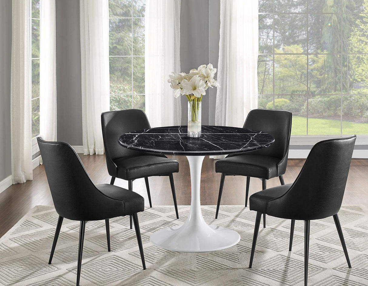 Colfax, Black Leatherette Side Chair, Set of 2 by Steve Silver at Eve Furniture