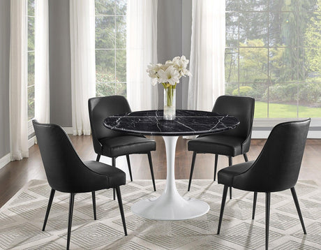 Colfax, Black Leatherette Side Chair, Set of 2 by Steve Silver at Eve Furniture