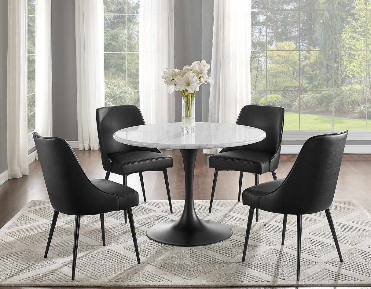 Colfax, Black Leatherette Side Chair, Set of 2 by Steve Silver at Eve Furniture