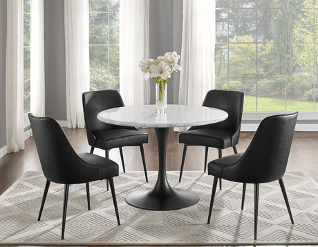 Colfax, Black Leatherette Side Chair, Set of 2 by Steve Silver at Eve Furniture