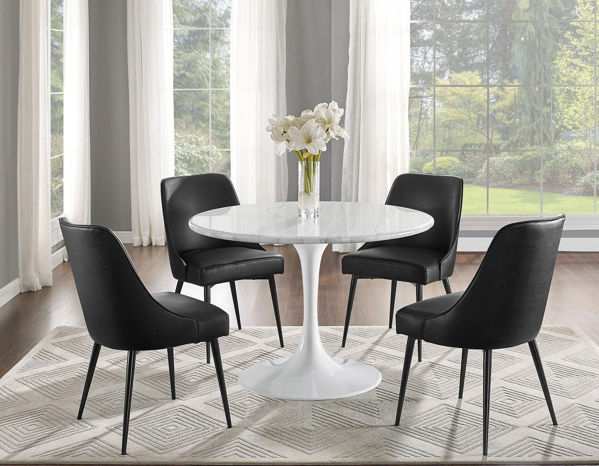 Colfax, Black Leatherette Side Chair, Set of 2 by Steve Silver at Eve Furniture