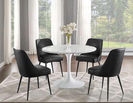 Colfax, Black Leatherette Side Chair, Set of 2 by Steve Silver at Eve Furniture