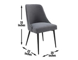 Colfax Side Chair Charcoal, Set of 2 by Steve Silver at Eve Furniture