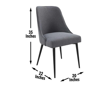Colfax Side Chair Charcoal, Set of 2 by Steve Silver at Eve Furniture
