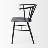 Colin 21.3L x 21.3W x 30.3H Black Metal Dining Chair by Mercana at Eve Furniture