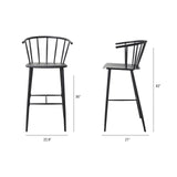 Colin Black Metal Bar Stool by Mercana at Eve Furniture