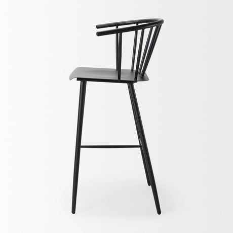 Colin Black Metal Bar Stool by Mercana at Eve Furniture