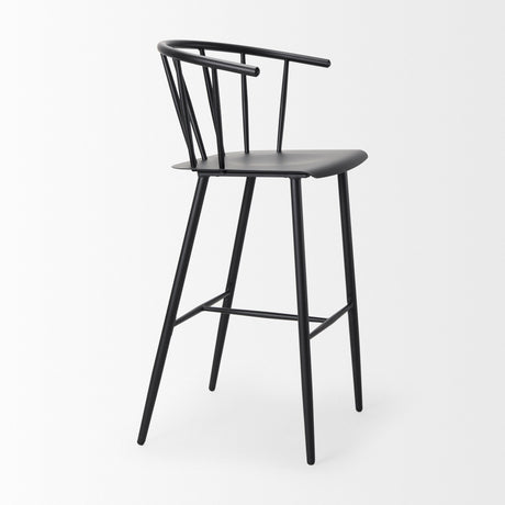 Colin Black Metal Bar Stool by Mercana at Eve Furniture