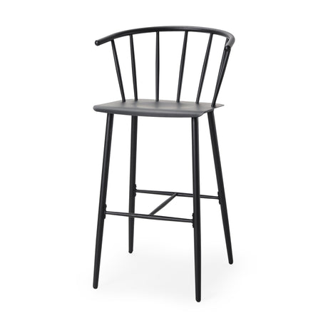 Colin Black Metal Bar Stool by Mercana at Eve Furniture