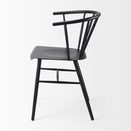 Colin Black Metal Dining Chair by Mercana at Eve Furniture
