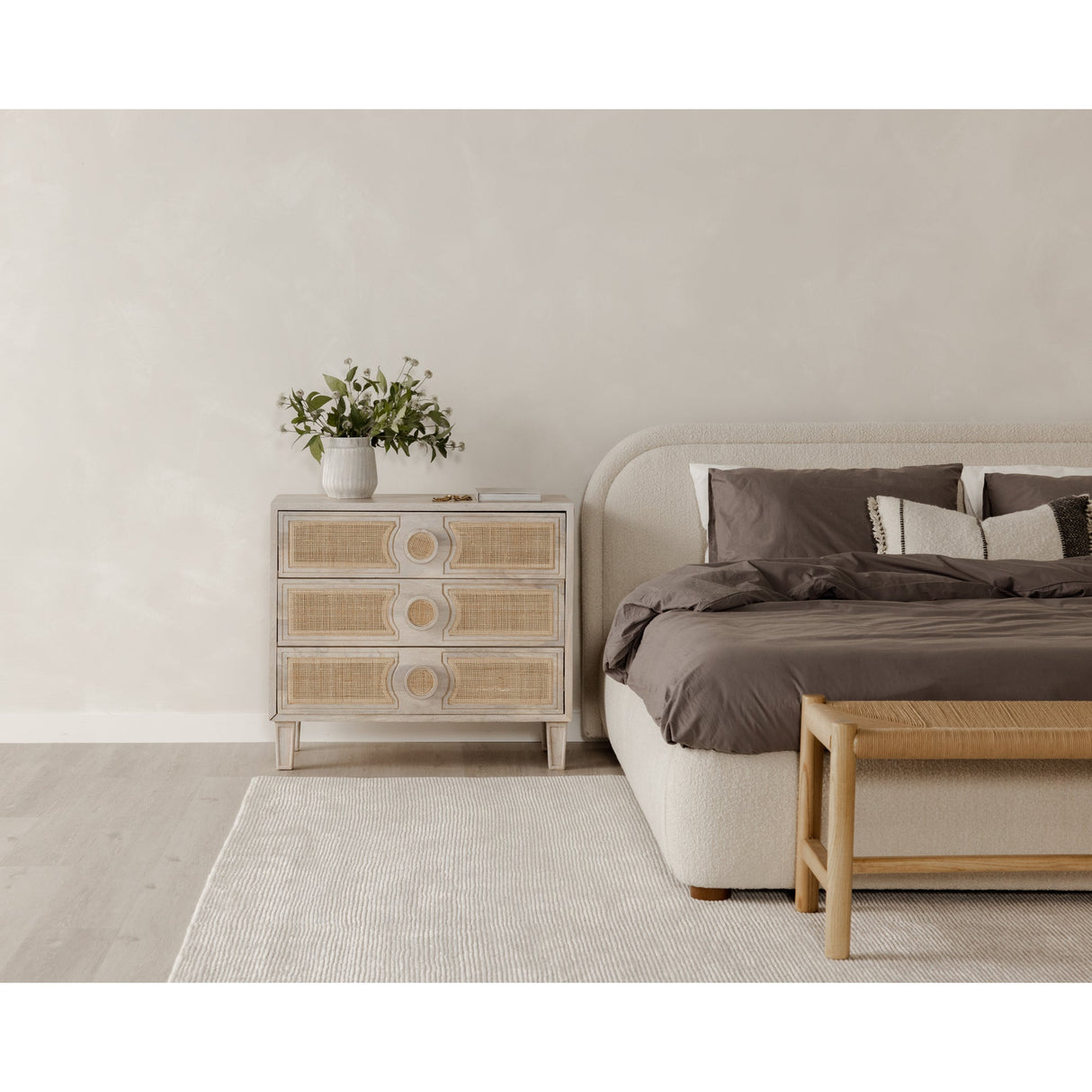 Colin Oatmeal King Bed by MOES at Eve Furniture
