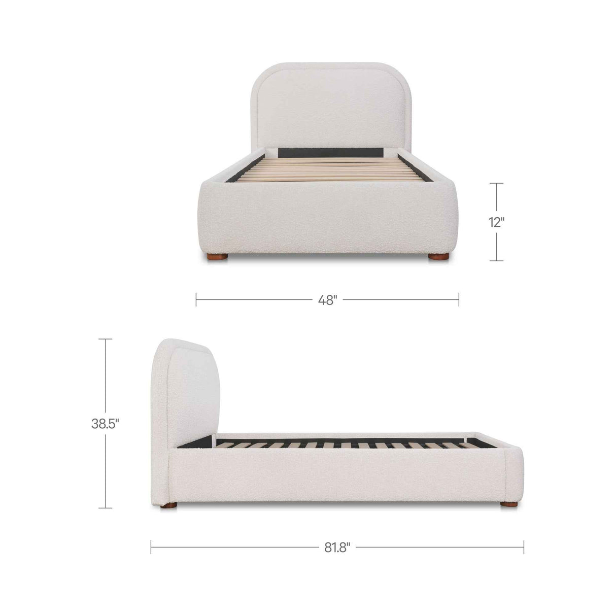 Colin Oatmeal Twin Bed by Moe's Home at Eve Furniture