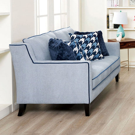 Colindale Gray/Blue Upholstery Living Room Set by Furniture of America at Eve Furniture