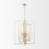 Colleen Antiqued Gold Metal 4-Light Chandelier by Mercana at Eve Furniture