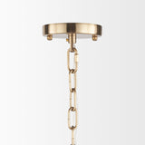 Colleen Antiqued Gold Metal 4-Light Chandelier by Mercana at Eve Furniture