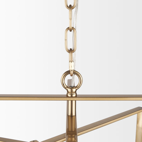 Colleen Antiqued Gold Metal 4-Light Chandelier by Mercana at Eve Furniture