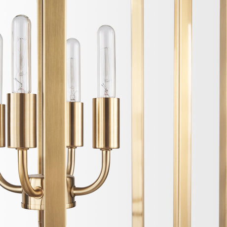 Colleen Antiqued Gold Metal 4-Light Chandelier by Mercana at Eve Furniture