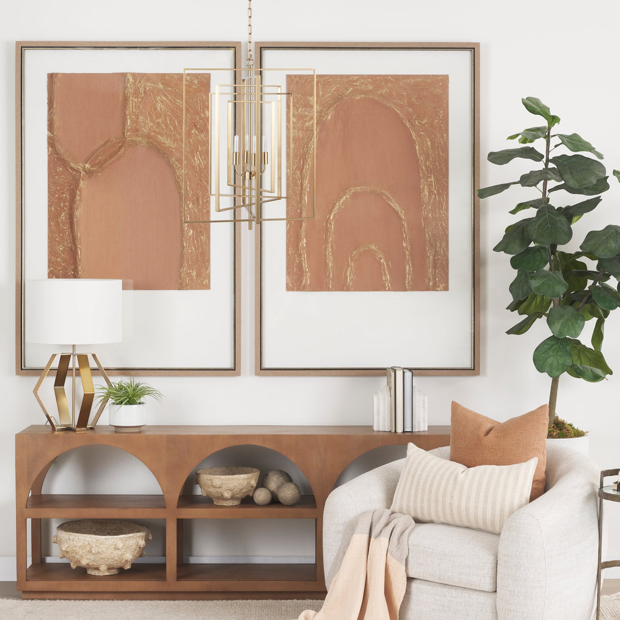 Colleen Antiqued Gold Metal 4-Light Chandelier by Mercana at Eve Furniture