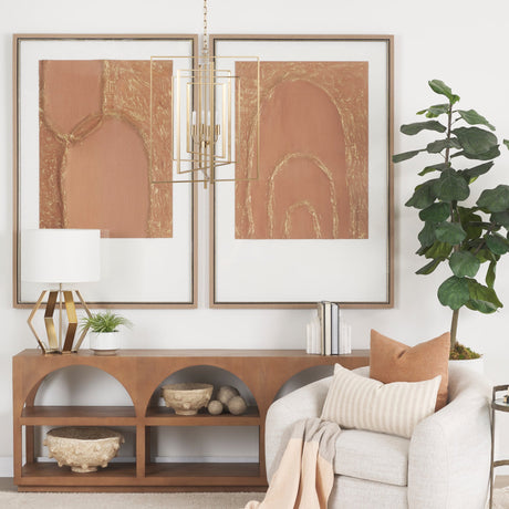Colleen Antiqued Gold Metal 4-Light Chandelier by Mercana at Eve Furniture