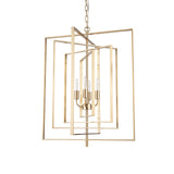 Colleen Antiqued Gold Metal 4-Light Chandelier by Mercana at Eve Furniture