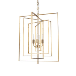 Colleen Antiqued Gold Metal 4-Light Chandelier by Mercana at Eve Furniture