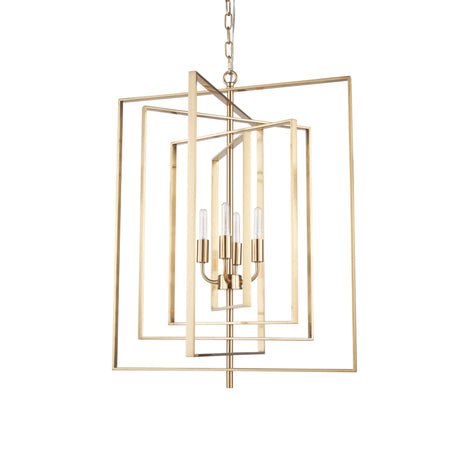 Colleen Antiqued Gold Metal 4-Light Chandelier by Mercana at Eve Furniture