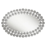 Colleen Oval Wall Mirror with Faux Crystal Blossoms by Coaster at Eve Furniture
