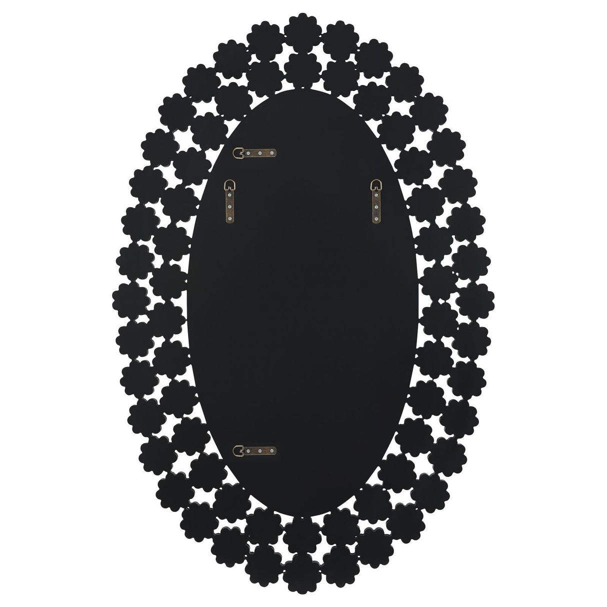 Colleen Oval Wall Mirror with Faux Crystal Blossoms by Coaster at Eve Furniture