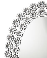 Colleen Oval Wall Mirror with Faux Crystal Blossoms by Coaster at Eve Furniture