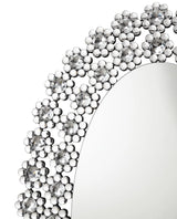 Colleen Oval Wall Mirror with Faux Crystal Blossoms by Coaster at Eve Furniture