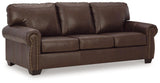 Colleton Dark Brown Leather Sofa by Ashley at Eve Furniture