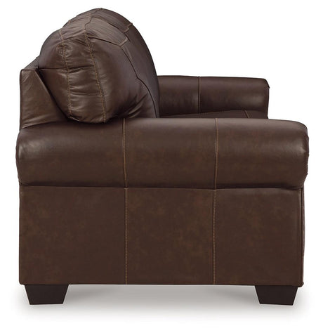 Colleton Dark Brown Leather Sofa by Ashley at Eve Furniture