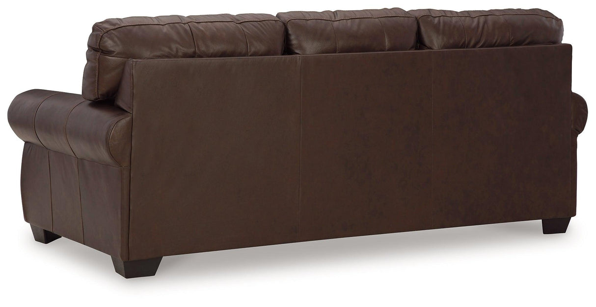 Colleton Dark Brown Leather Sofa by Ashley at Eve Furniture