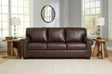 Colleton Dark Brown Leather Sofa by Ashley at Eve Furniture