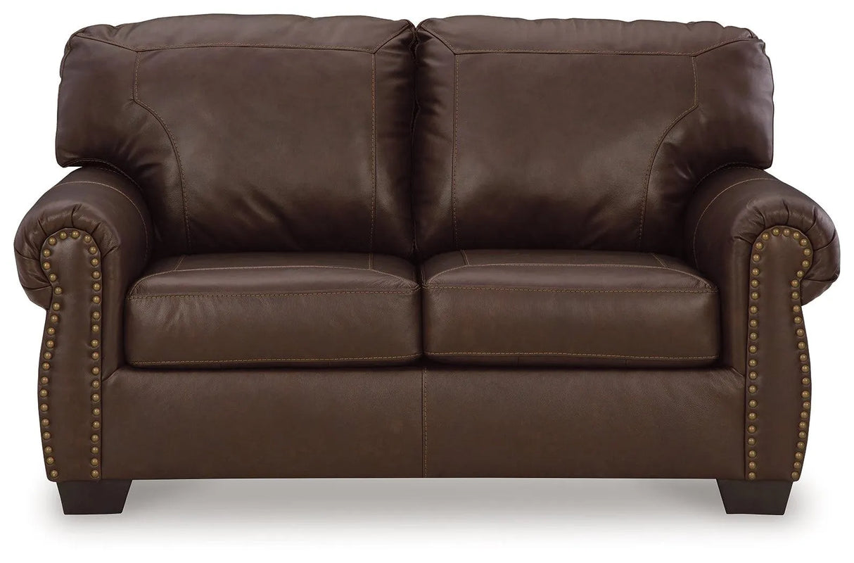 Colleton Dark Brown Loveseat by Ashley at Eve Furniture