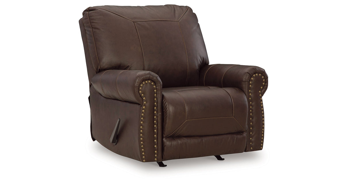 Colleton Dark Brown Recliner by Ashley at Eve Furniture