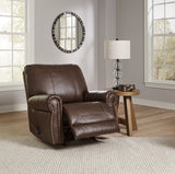Colleton Dark Brown Recliner by Ashley at Eve Furniture