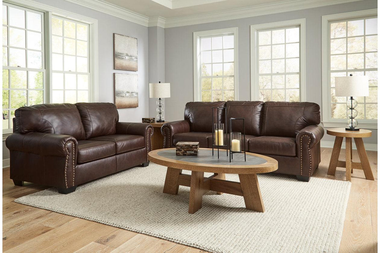 Colleton Dark Brown Sofa and Loveseat by Ashley at Eve Furniture