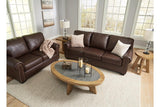 Colleton Dark Brown Sofa and Loveseat by Ashley at Eve Furniture