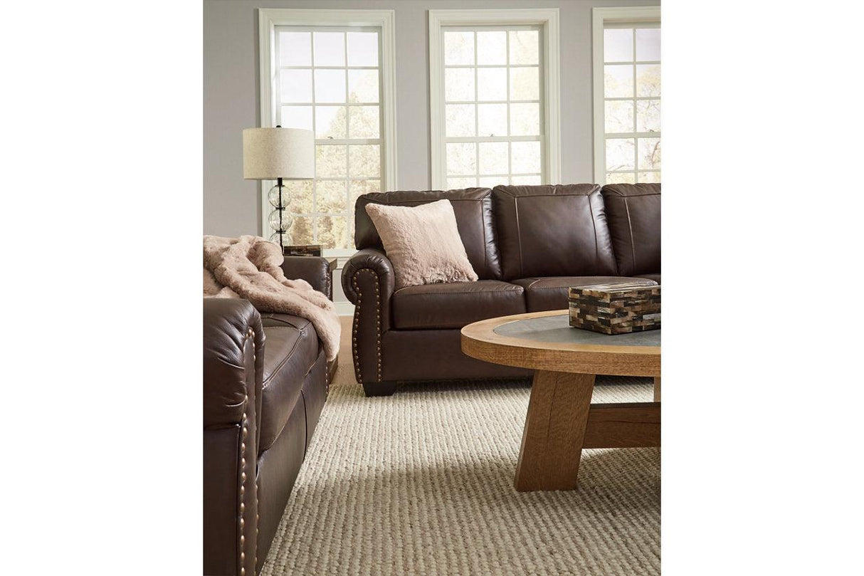 Colleton Dark Brown Sofa and Loveseat by Ashley at Eve Furniture