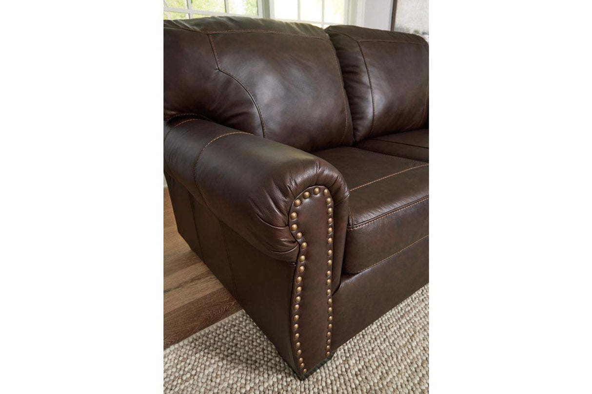 Colleton Dark Brown Sofa and Loveseat by Ashley at Eve Furniture