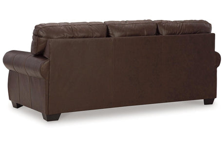 Colleton Dark Brown Sofa and Recliner by Ashley at Eve Furniture