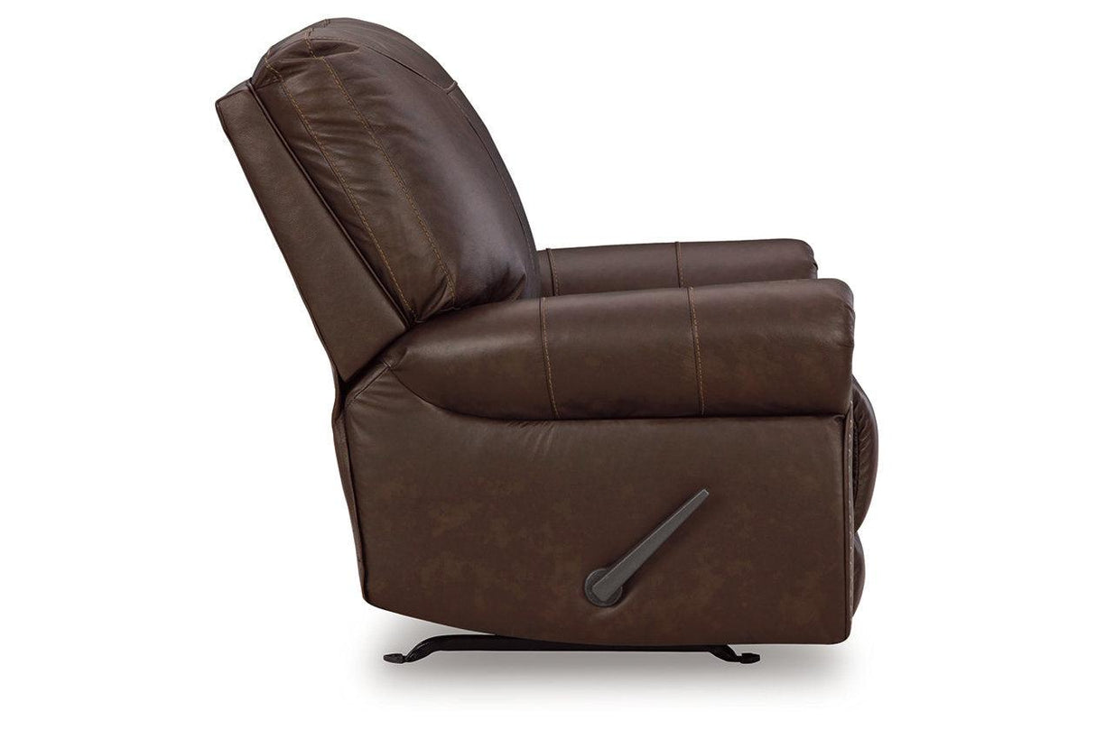 Colleton Dark Brown Sofa and Recliner by Ashley at Eve Furniture