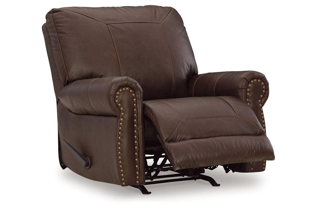 Colleton Dark Brown Sofa, Loveseat and Recliner by Ashley at Eve Furniture