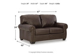 Colleton Dark Brown Sofa, Loveseat and Recliner by Ashley at Eve Furniture