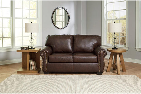 Colleton Dark Brown Sofa, Loveseat and Recliner by Ashley at Eve Furniture
