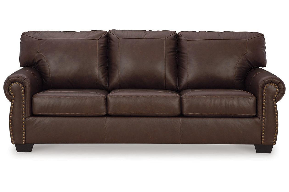 Colleton Dark Brown Sofa, Loveseat and Recliner by Ashley at Eve Furniture