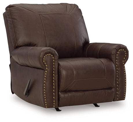 Colleton Sofa, Loveseat and Recliner in Dark Brown by Ashley at Eve Furniture