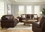 Colleton Sofa, Loveseat and Recliner in Dark Brown by Ashley at Eve Furniture